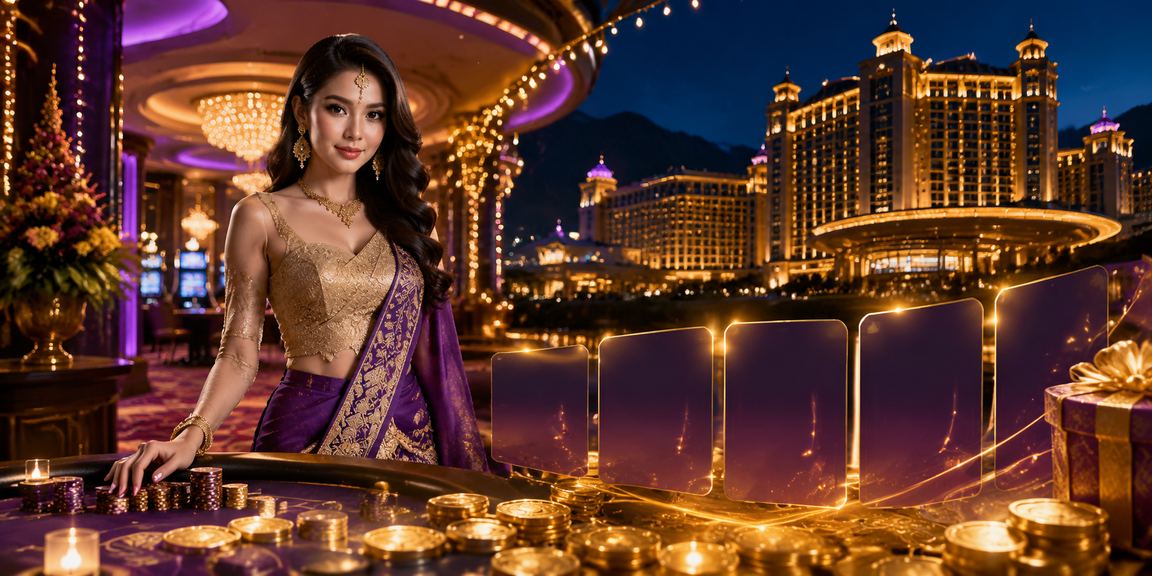 Suasana pertaruhan kasino bergaya Malaysia di Genting Highlands waktu malam
