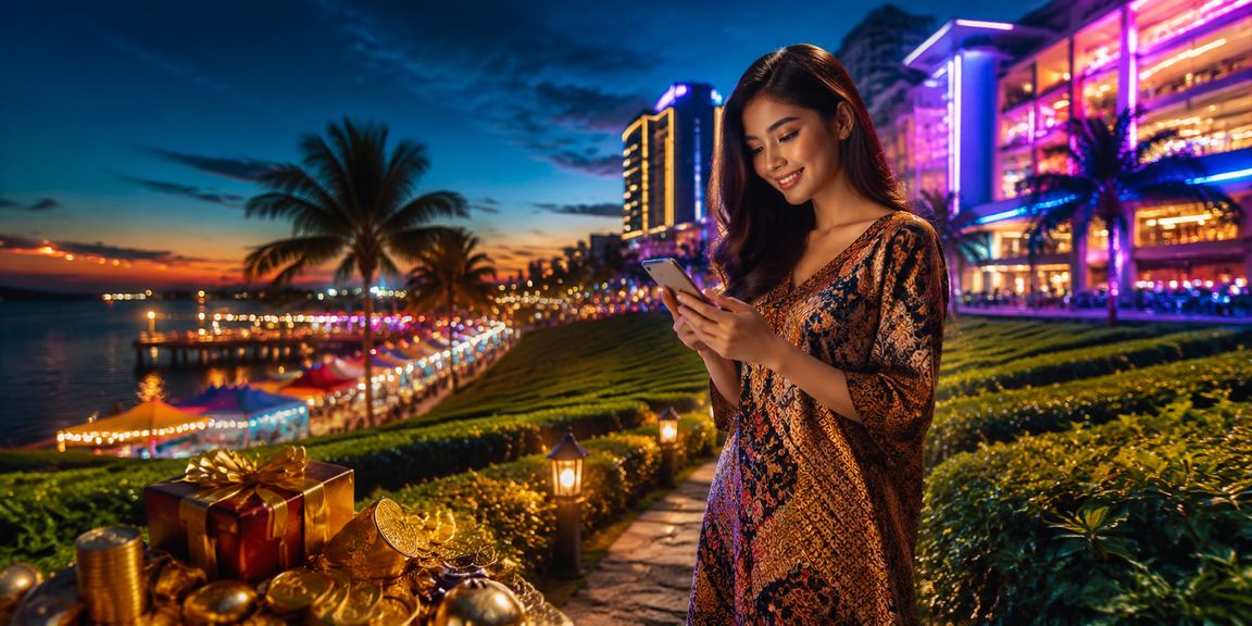 Deposit slot online Malaysia dengan motif batik pada peranti mudah alih